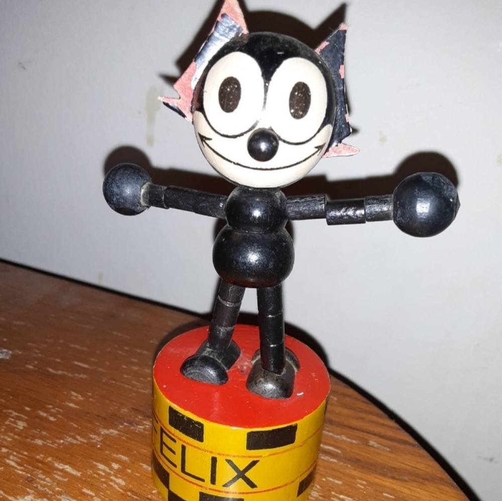 Vintage "Felix the Cat" Wooden Thumb Puppet